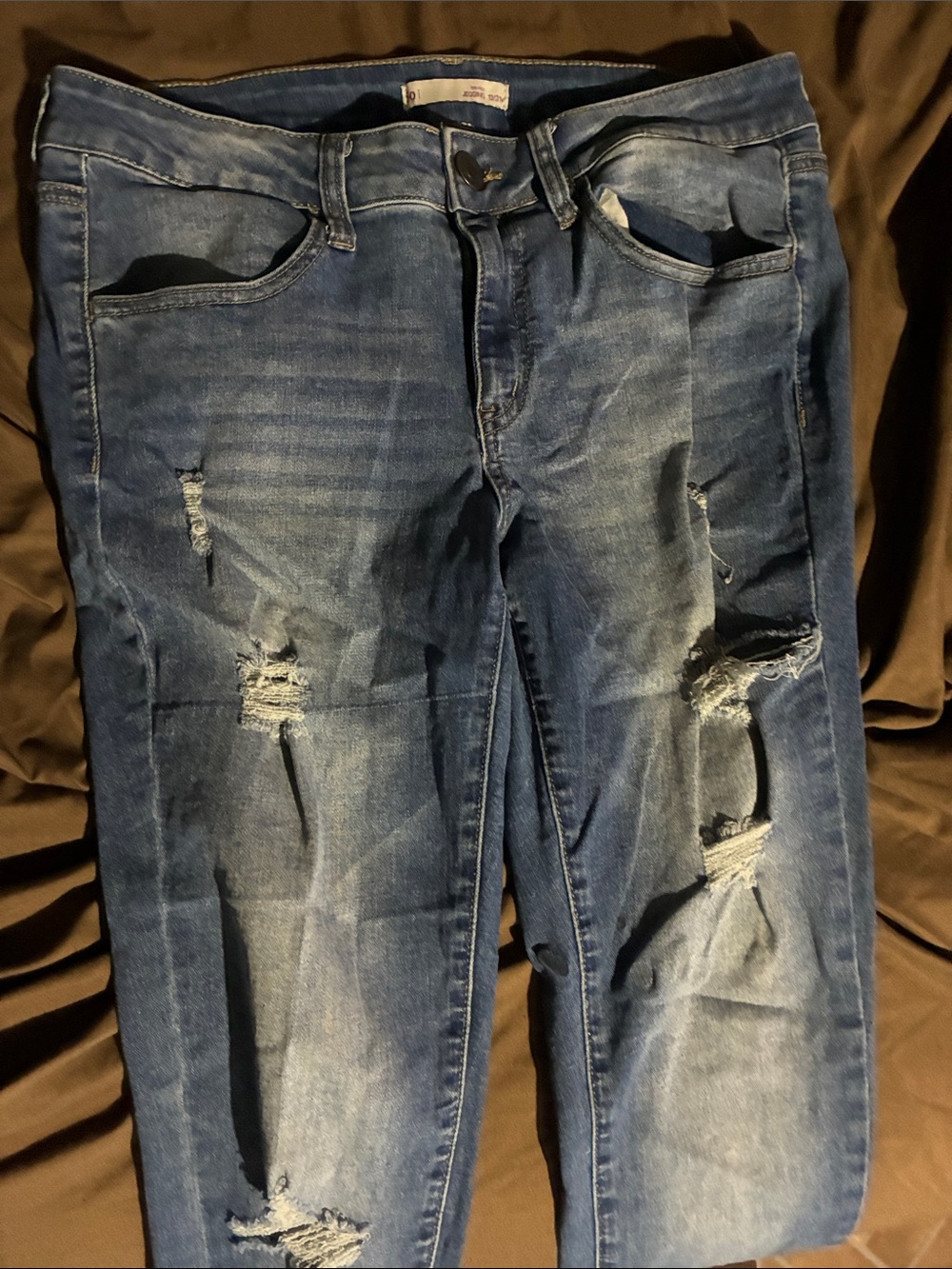 SO Women’s Skinny Distressed Blue Jeans